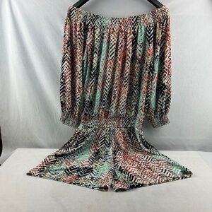 Boston proper long sleeve off the shoulder shorts romper